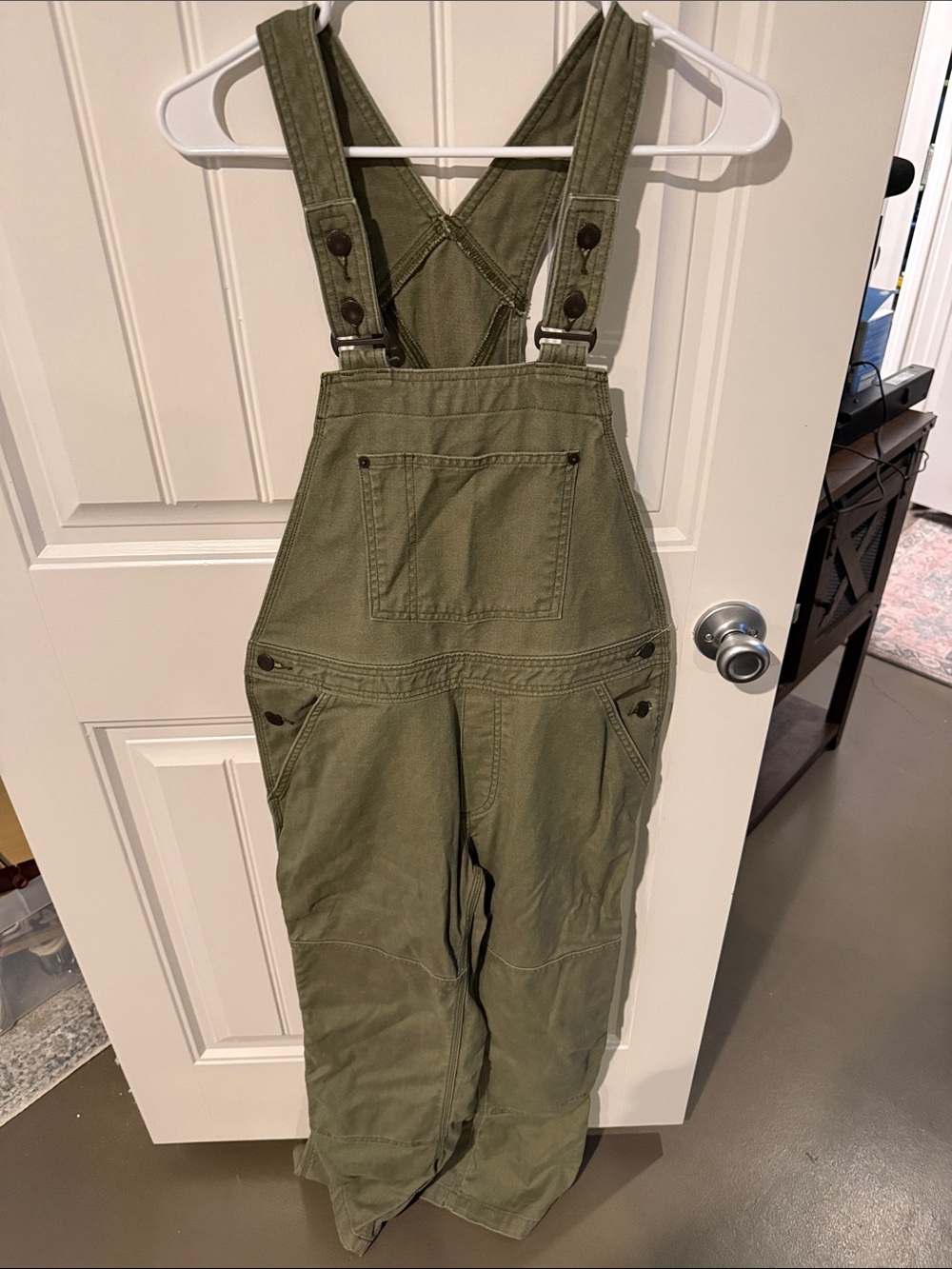 Patagonia Olive Green Cotton Utility Overalls